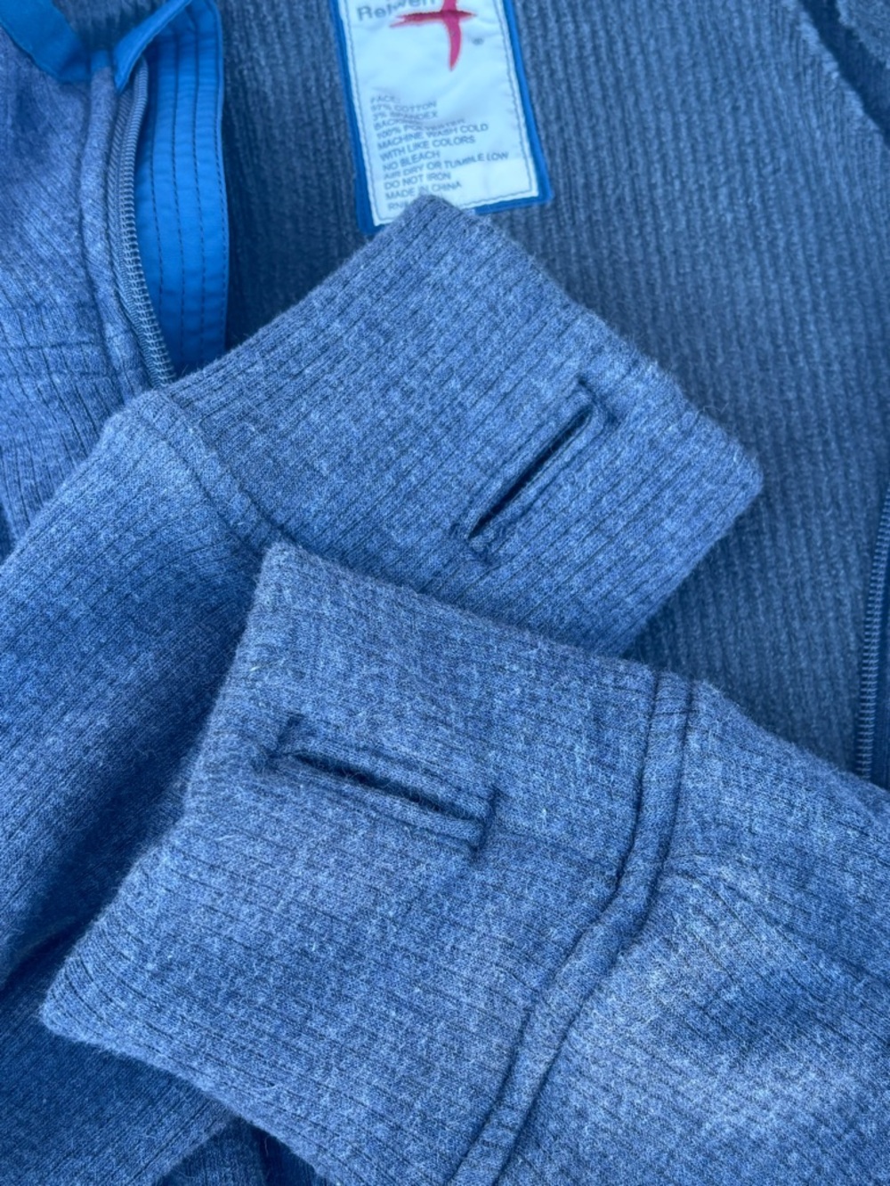 Relwen Gray Zip Up Hoodie Long Sleeve Large - Picture 6 of 7